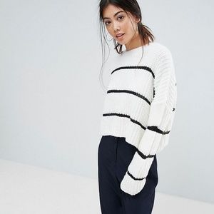 Chunky Sweater With Contrast Ladder Stitch